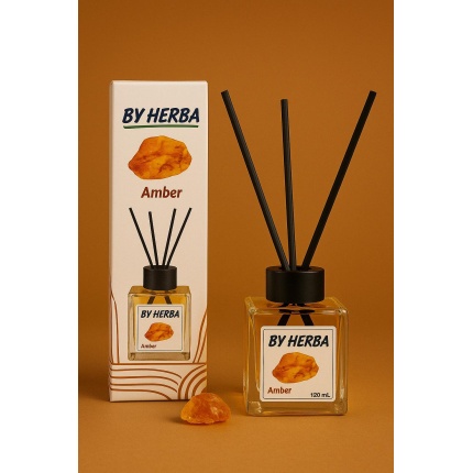 By Herba Amber Aromalı Çubuklu Oda Kokusu – Sıcaklığın ve Zarafetin Büyüleyici Dokunuşu